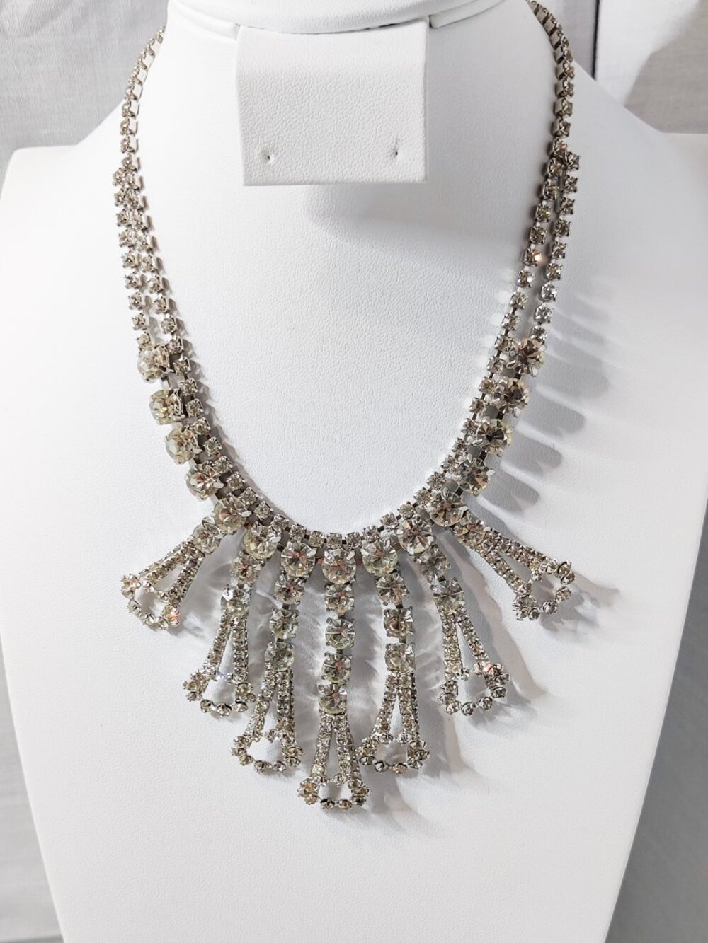 Vintage Clear Rhinestone Choker Necklace Bridal Formal
